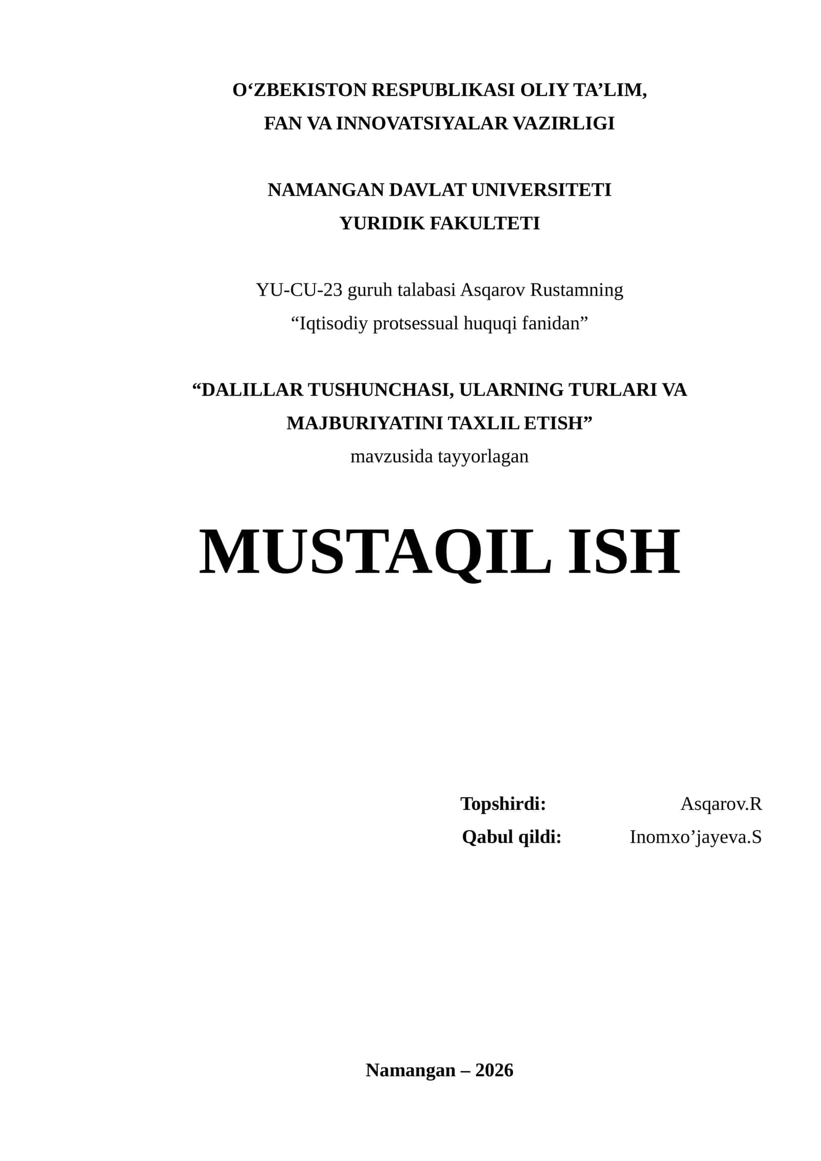 Iqtisodiy protsessual huquqi fanidan 1