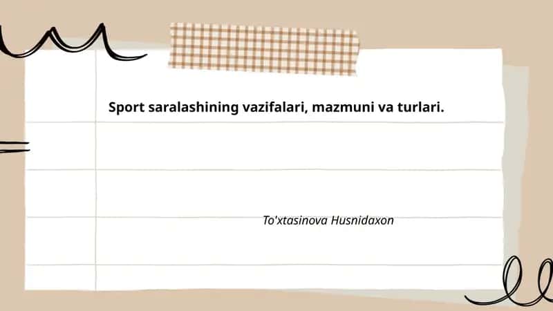 Sport saralashining taʼrifi va maqsadi 1