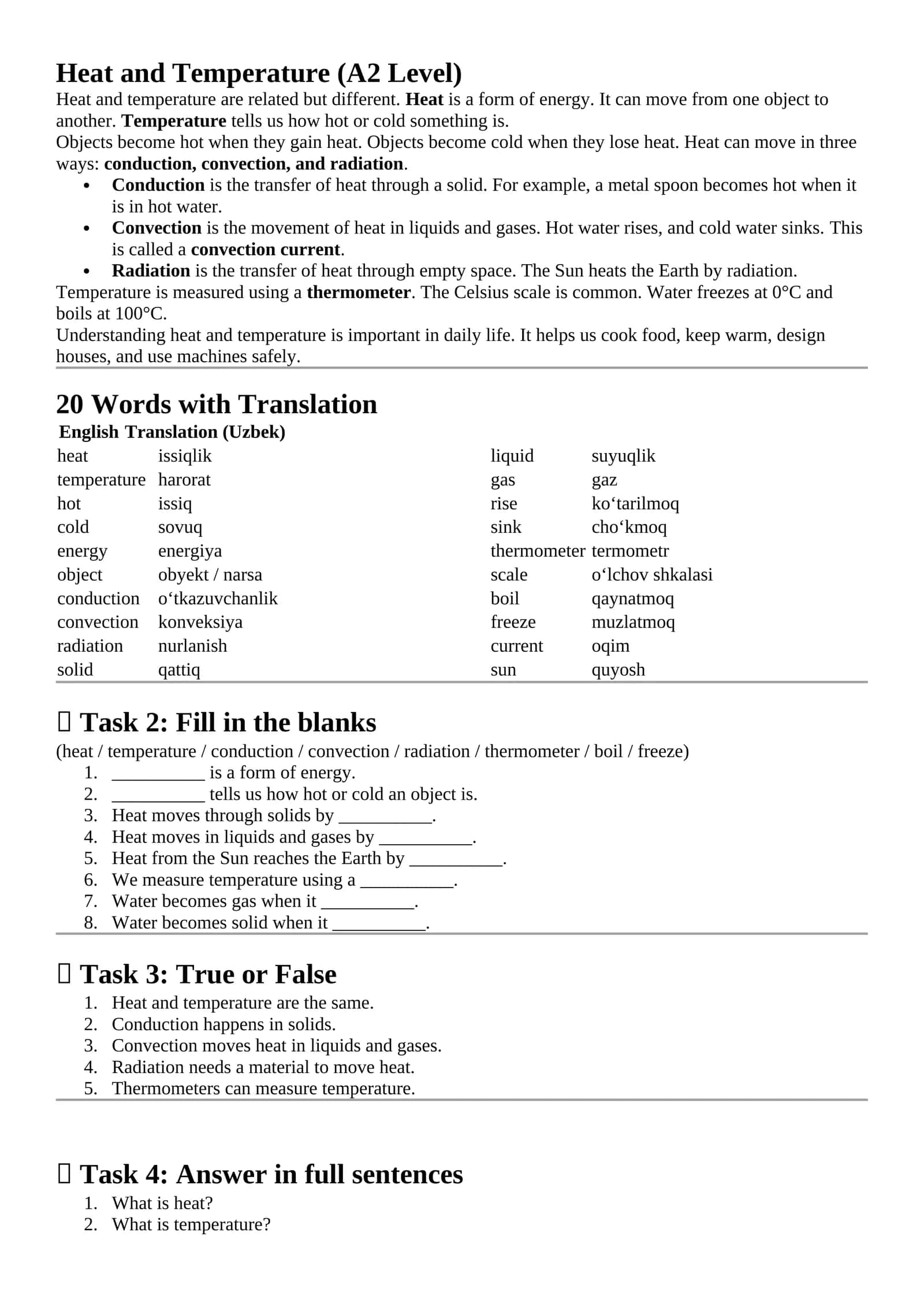 Heat and Temperature (A2 Level) 1