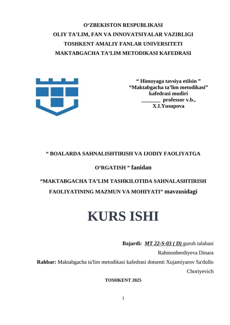 MAKTABGACHA TA’LIM TASHKILOTIDA SAHNALASHTIRISH FAOLIYATINING MAZMUN VA MOHIYATI.docx 1
