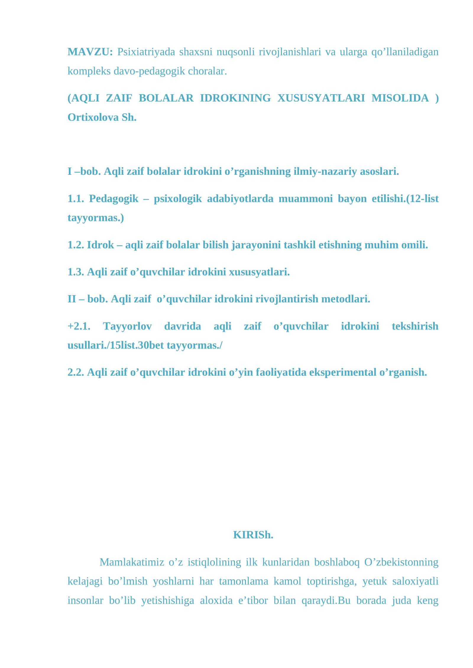 Aqli zaif bolalar idrokini rivojlantirish metodlari 1