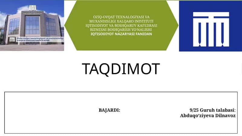 Oziq-ovqat texnalogiyasi va muhandisligi xalqaro instituti 1