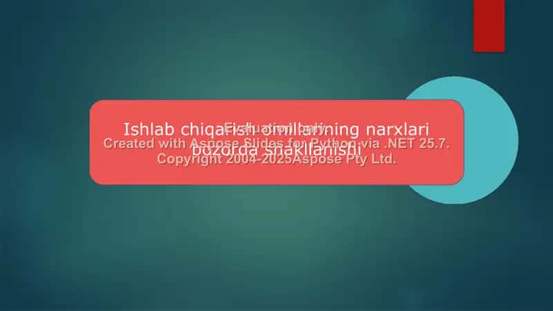 Ishlab chiqarish omillarining narxlari bozorda shakllanishi 1