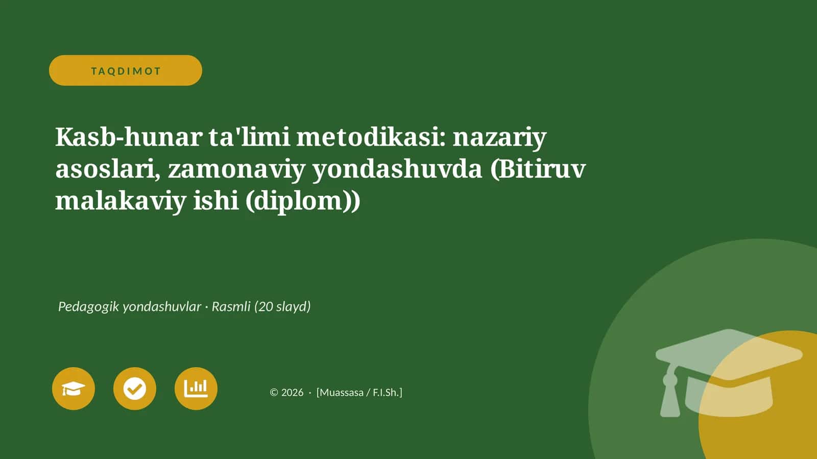 Kasb-hunar ta'limi metodikasi: nazariy asoslari, zamonaviy yondashuvda (Bitiruv malakaviy ishi (diplom)) 1