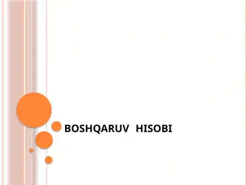BOSHQARUV HISOBI