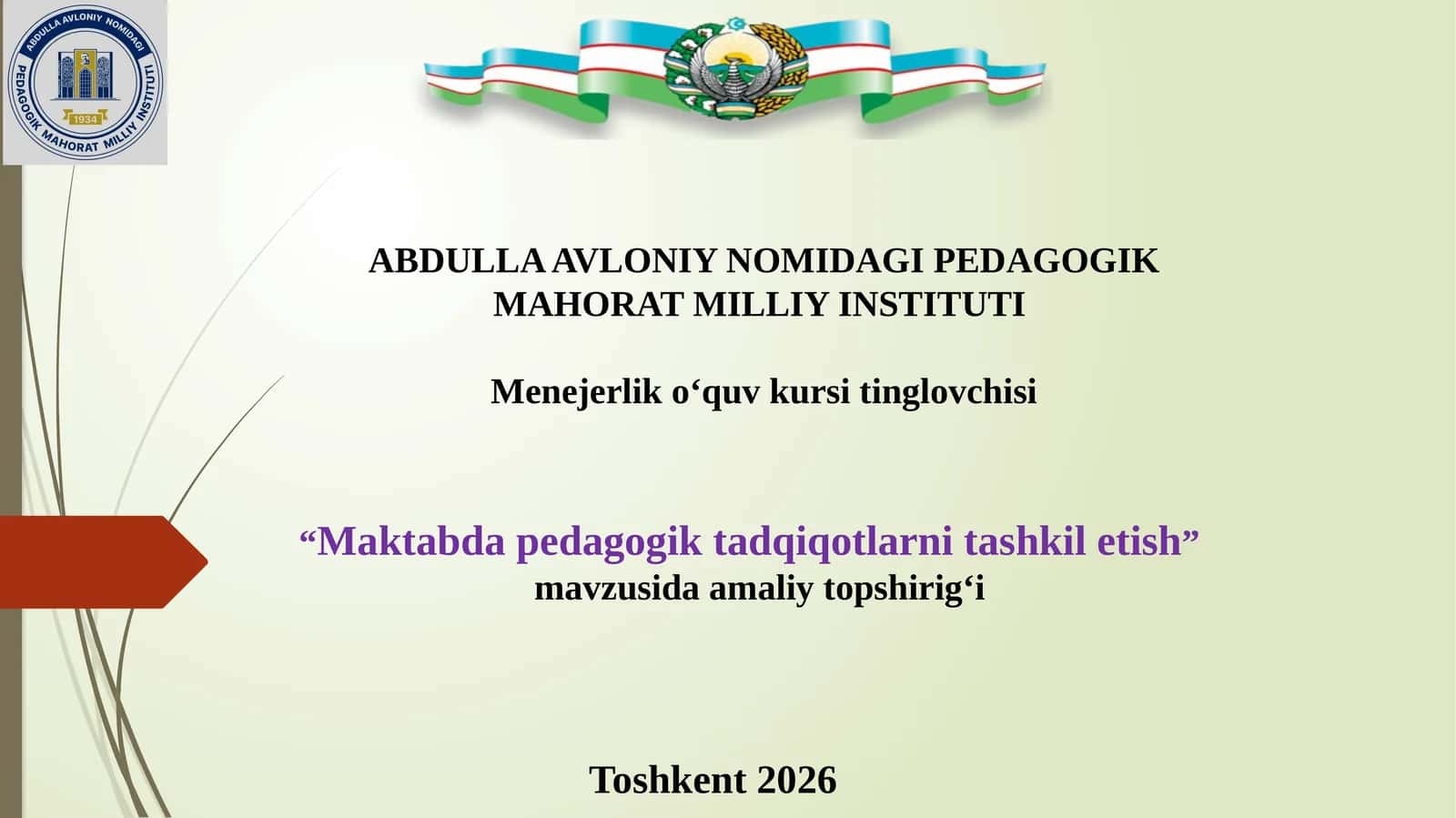 Maktabda pedagogik tadqiqotlarni tashkil etish 1