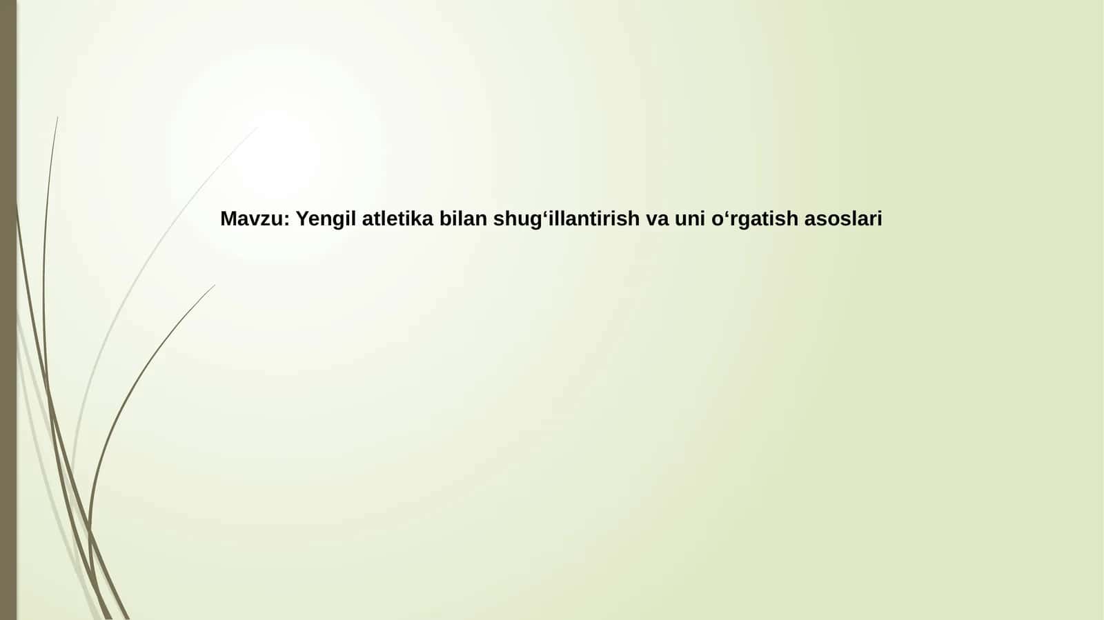 Yengilatletika asoslari 1