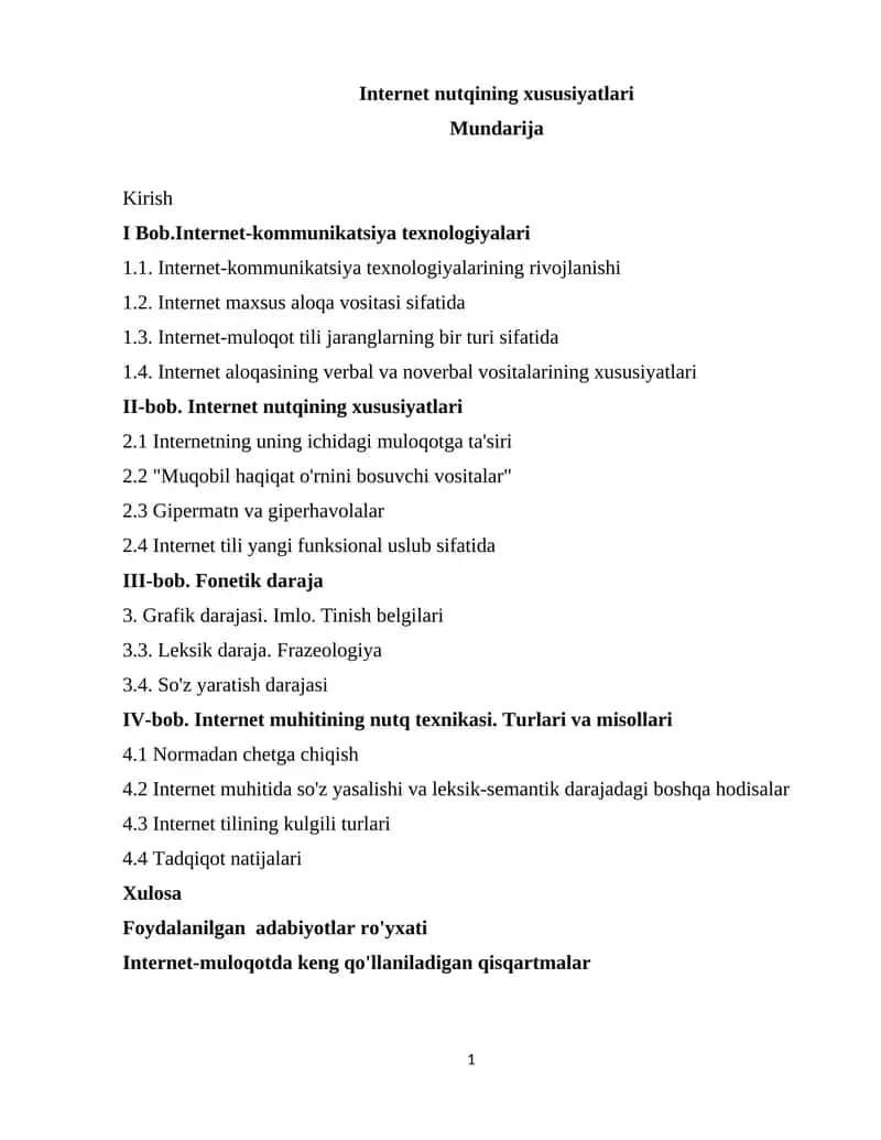 Internet nutqining xususiyatlari 1