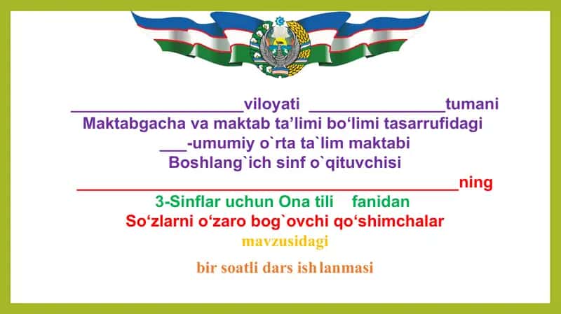 Ona tilidan so'zlarni o'zarib qo'shuvchi qo'shimchalar 1