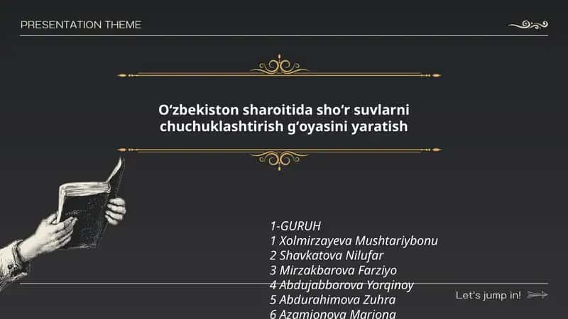 Oʻzbekiston sharoitida shoʻr suvlarni chuchuklashtirish gʻoyasini yaratish 1
