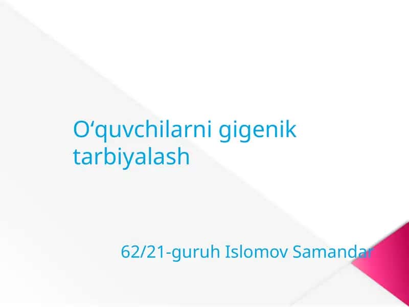 Gigiyena fanlari 1