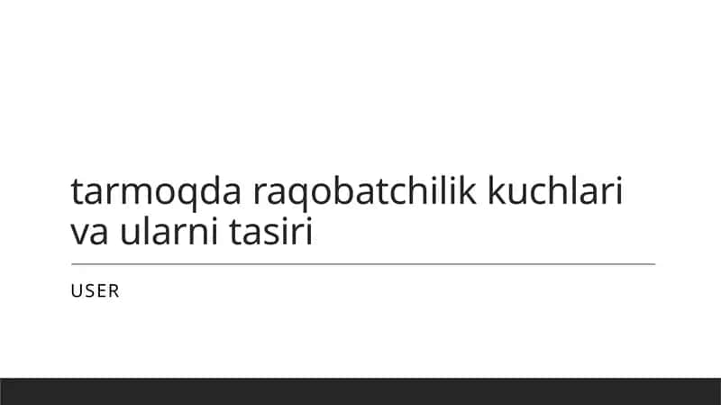 Raqobat kuchlari 1