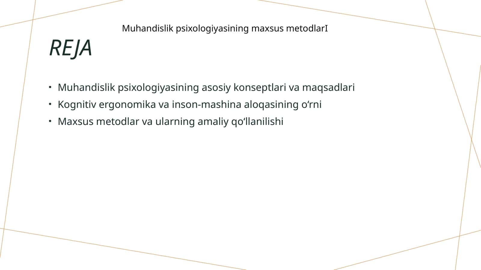 Muhandislik psixologiyasining asosiy tushunchalari va ularning rivojlanishi 1