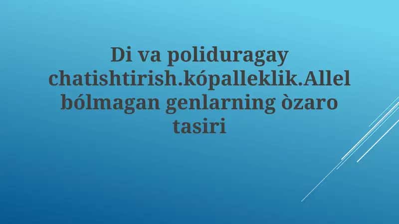 Epistaz turlari 1