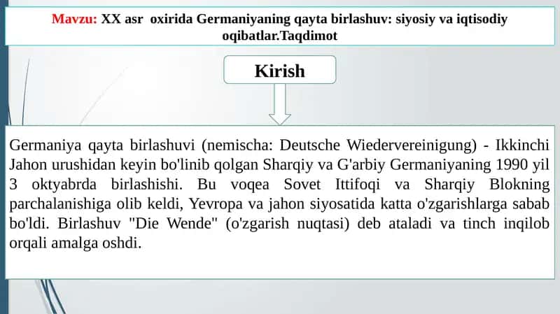 Germaniya qaytabirlashuvi 1
