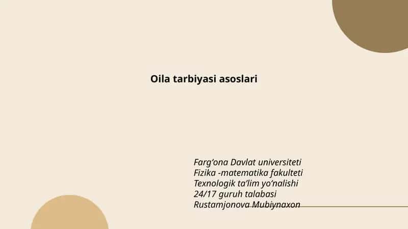Oila tarbiyasi asoslari 1