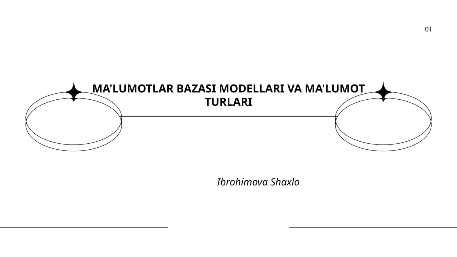 Ma'lumotlar Bazasi Modellari va Ma'lumot Turlari 1