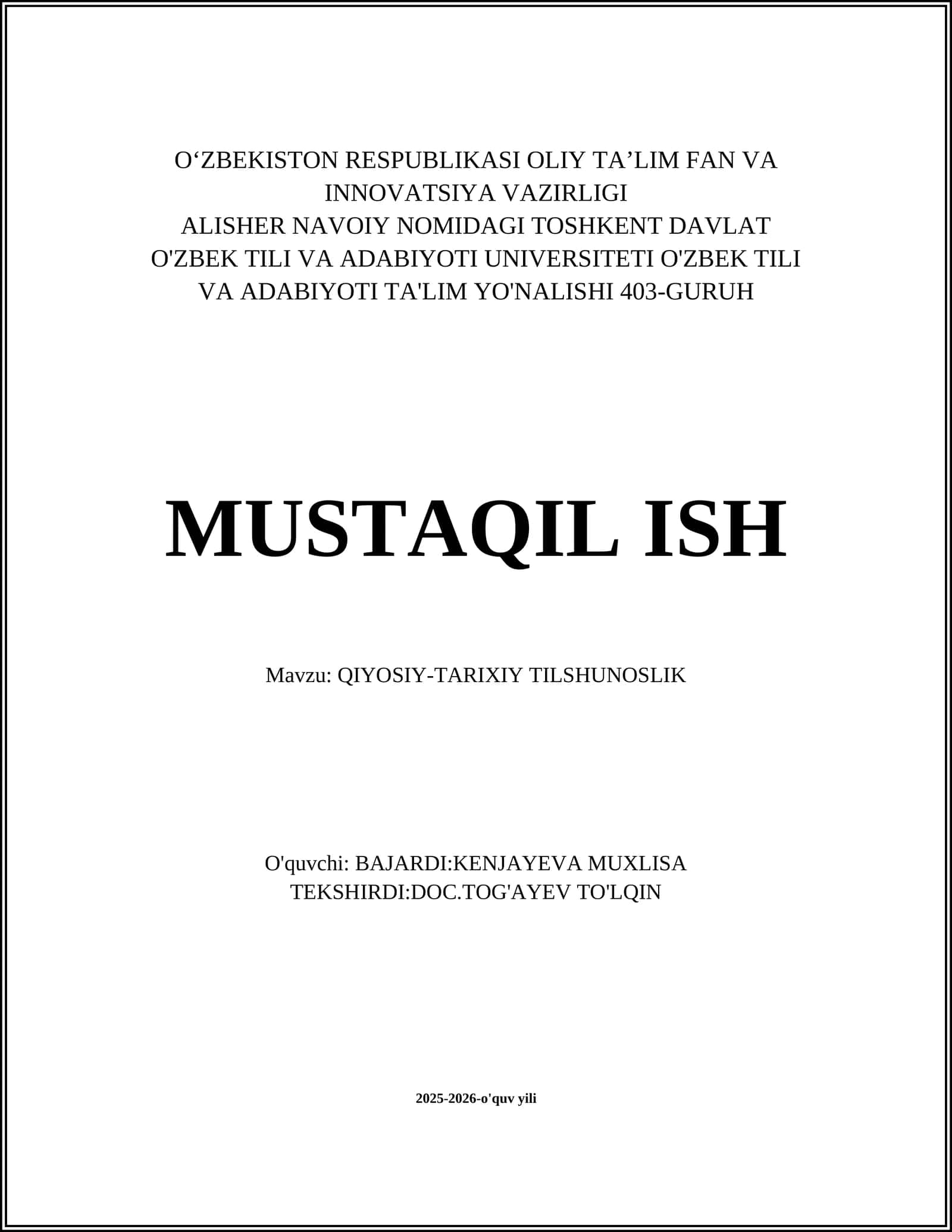 Proto-turk tilining rekonstruksiyasi va metodikasi 1
