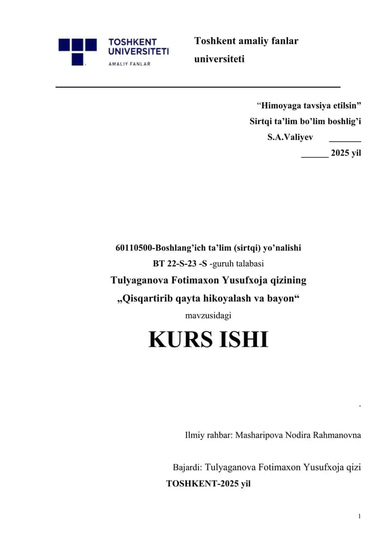 Qisqartirib qayta hikoyalash va bayon 1