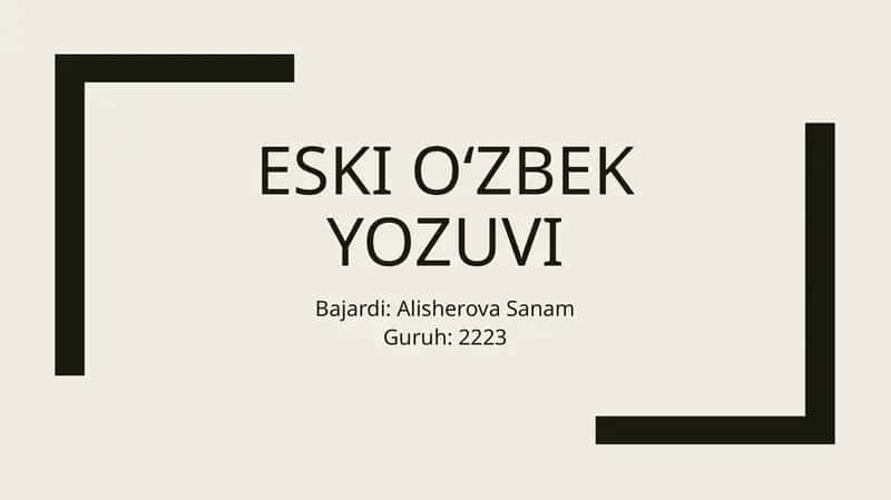 Eski o‘zbek yozuvi 1