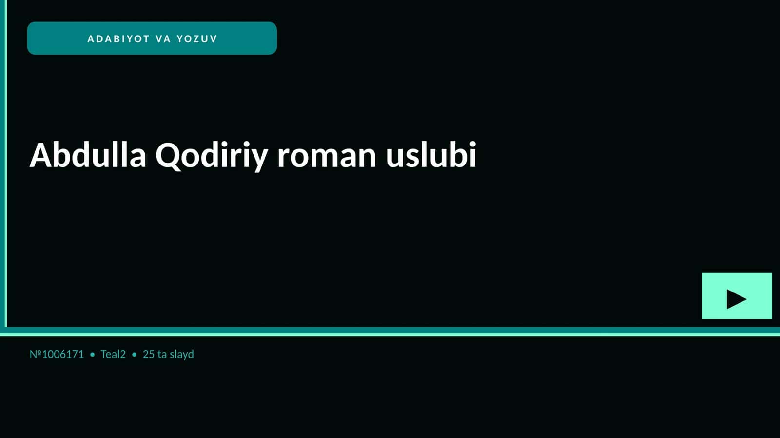 Abdulla Qodiriy roman uslubi 1
