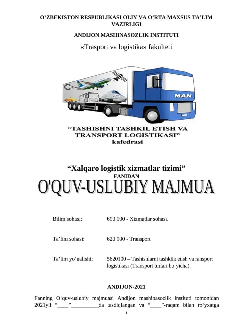 Qalqaro logistic xizmatlar tizimi 1
