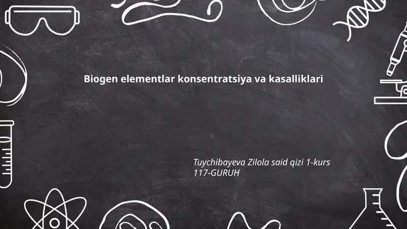 Biogen elementlar konsentratsiya va kasalliklari 1