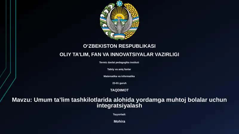 Integratsiya asoslari va muhit 1