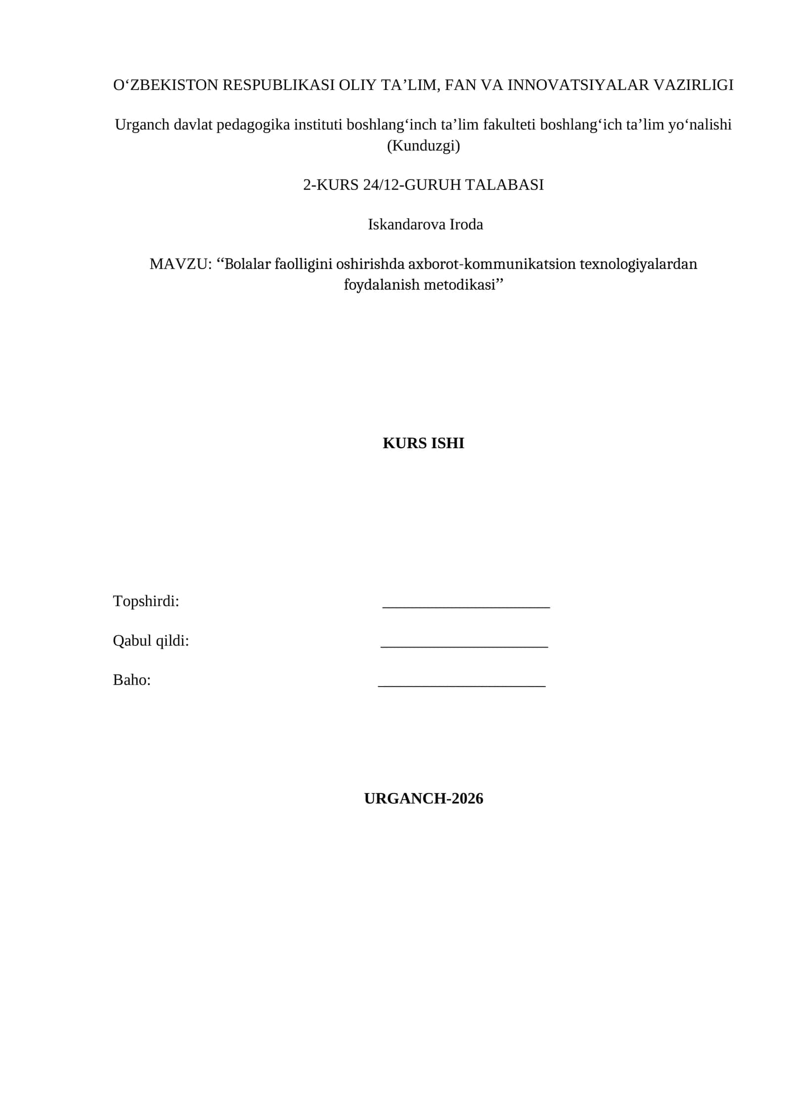 Bolalar faolligini oshirishda axborot-kommunikatsion texnologiyalardan foydalanish metodikasi 1
