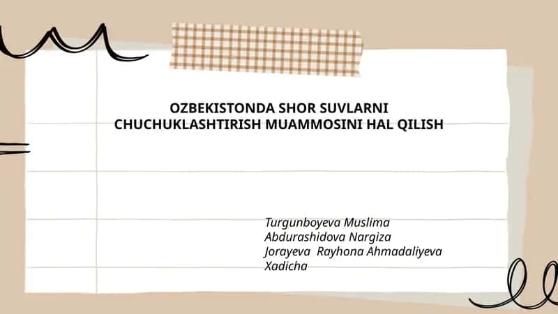 O'zbekistonda shor suvlarni chuchuklashtirish muammosini hal qilish 1
