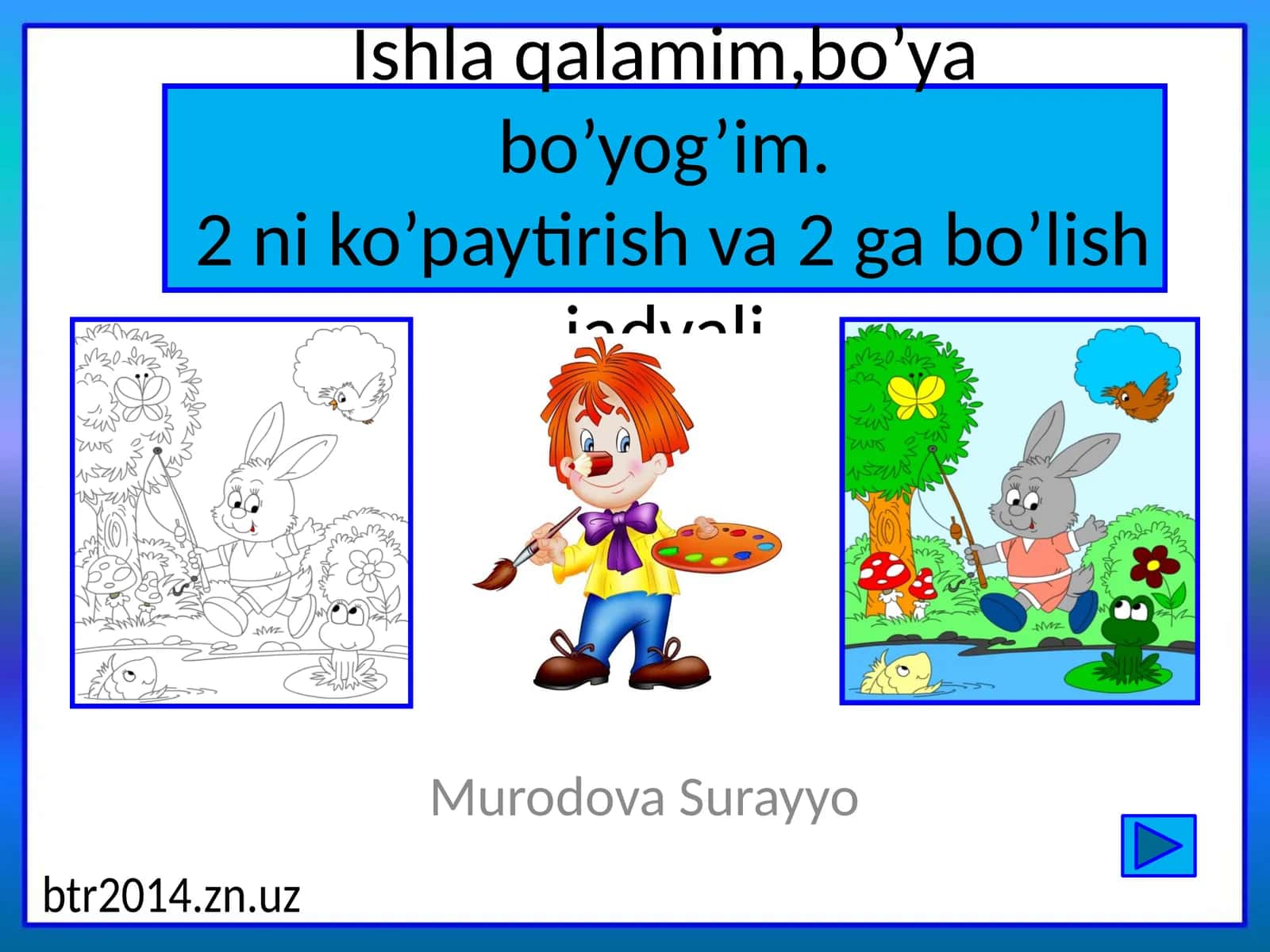 2 ni ko’paytirish va 2 ga bo’lish jadvali 1