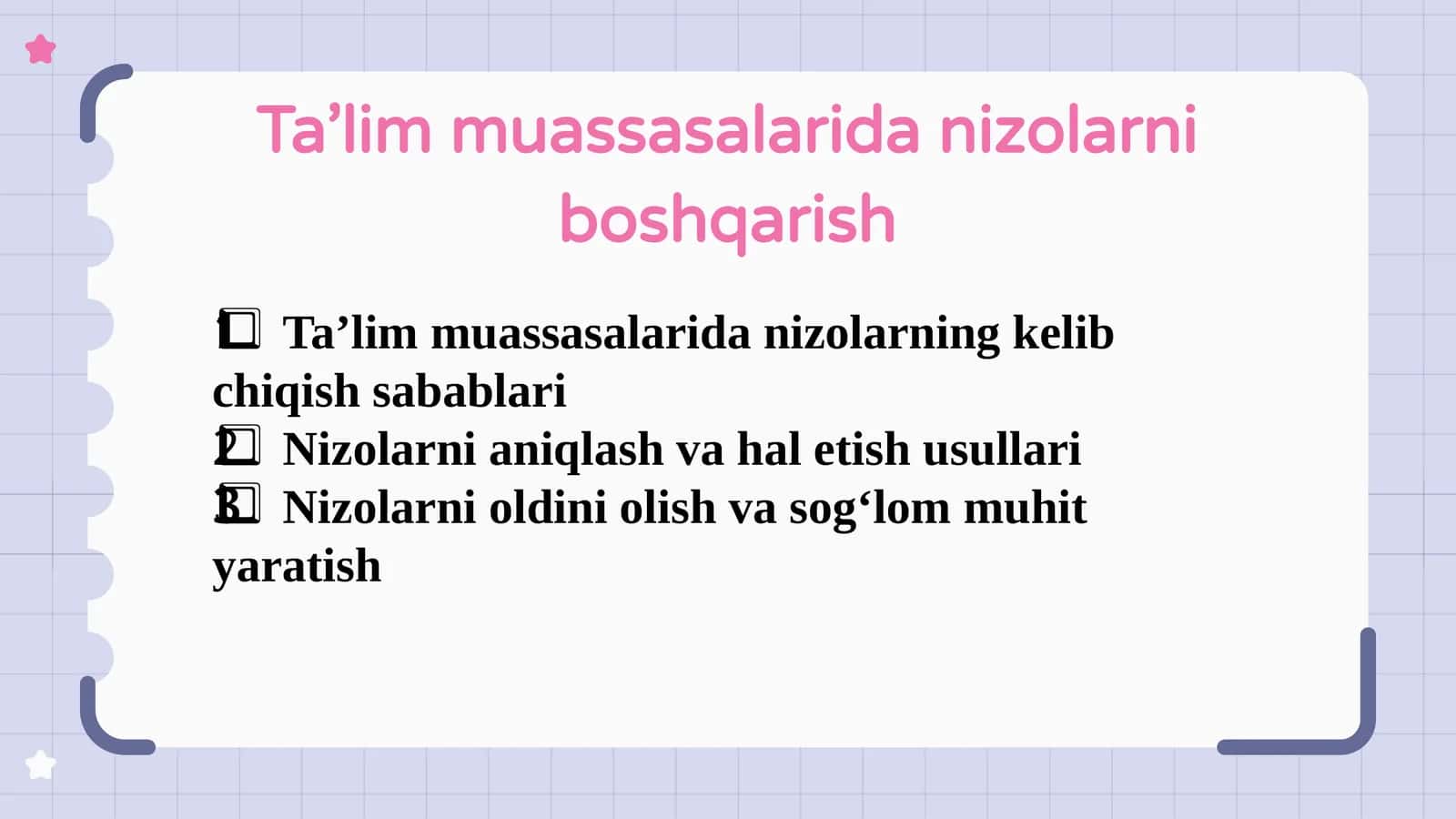 Ta’lim muassasalarida nizolarni boshqarish 1
