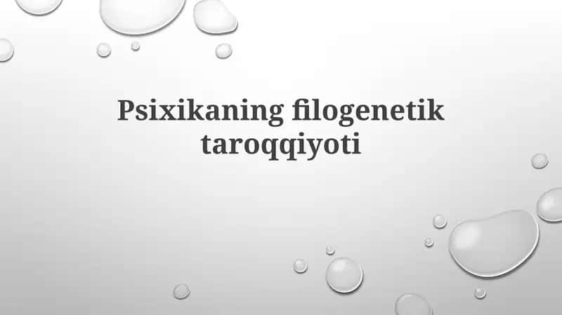 Psixikaning filogenetik taraqqiyoti 1