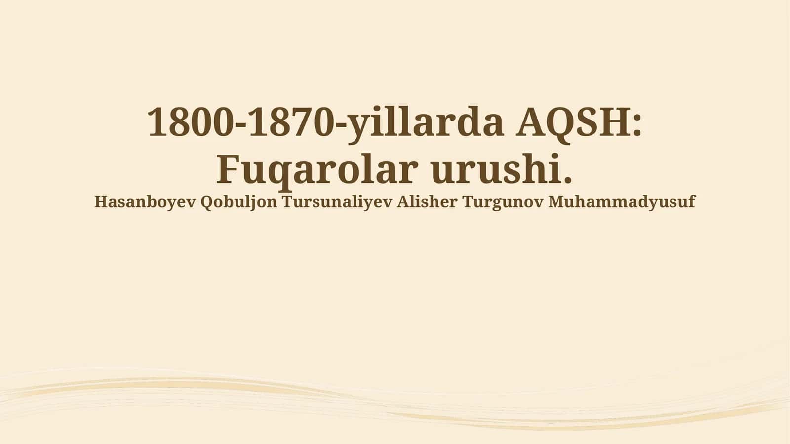 1800-1870-yillarda AQSH: Fuqarolar urushi 1