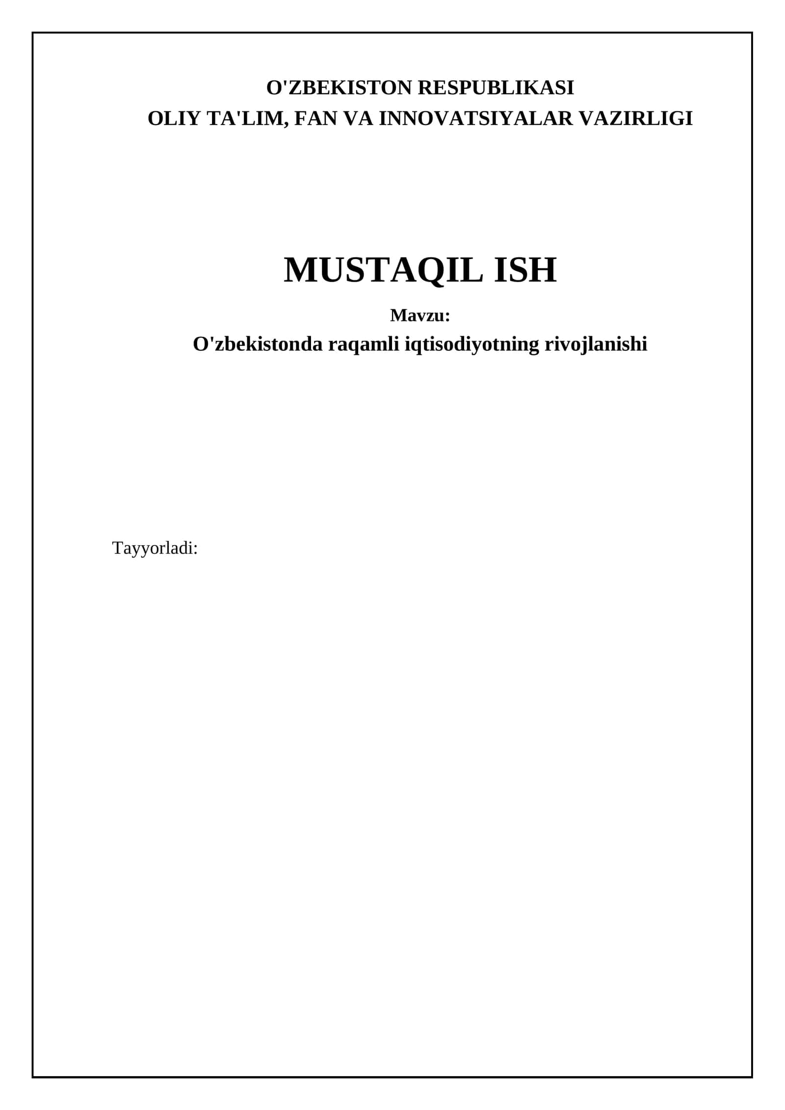 O'zbekistonda raqamli iqtisodiyotning rivojlanishi 1