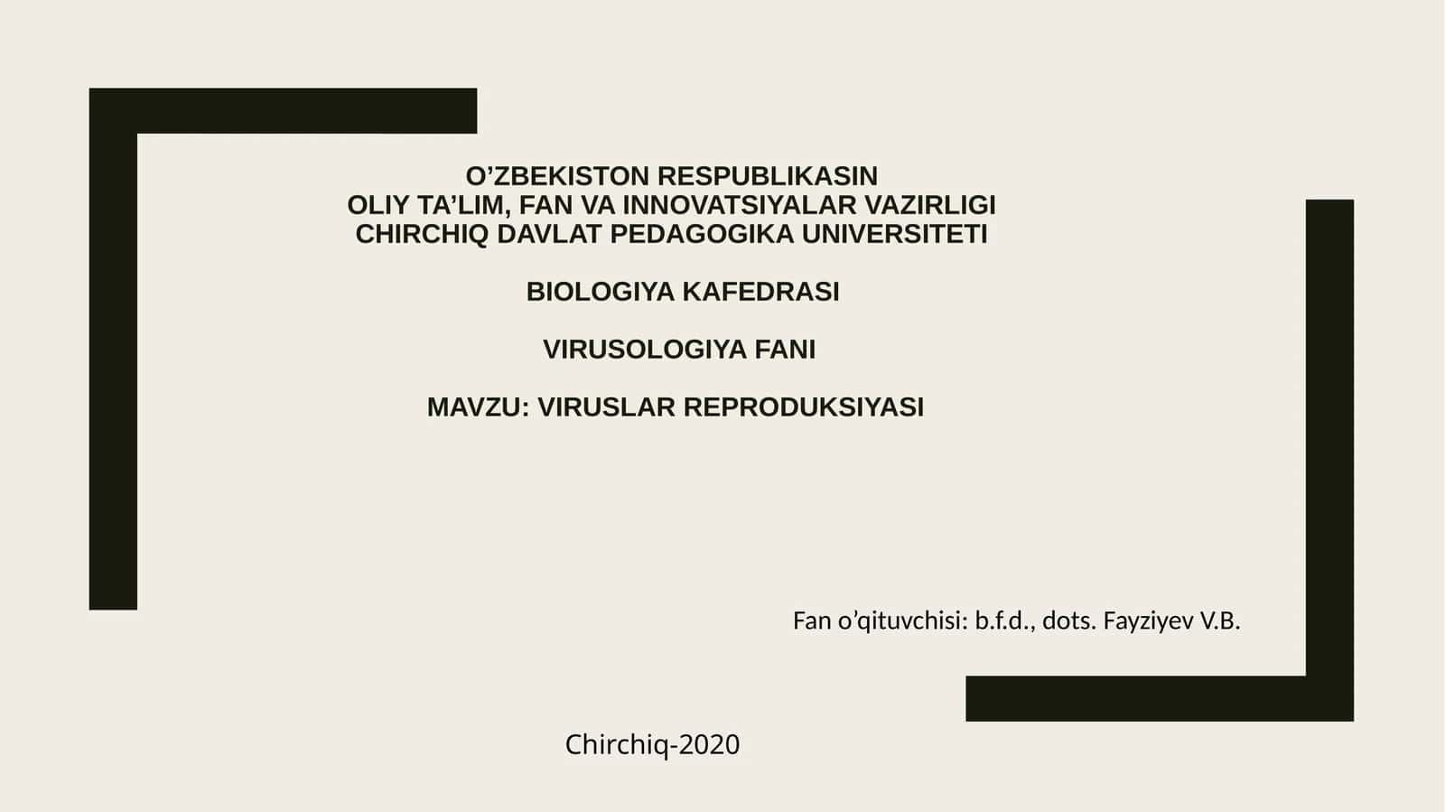 Viruslar reproduksiyasi 1