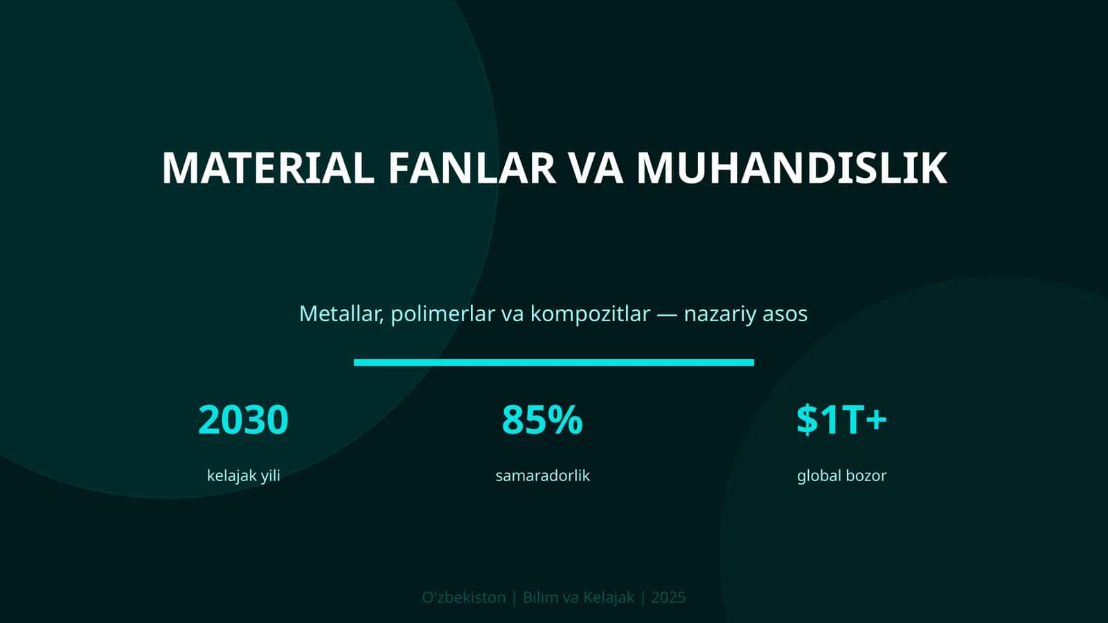 Material fanlar va muhandislik 1