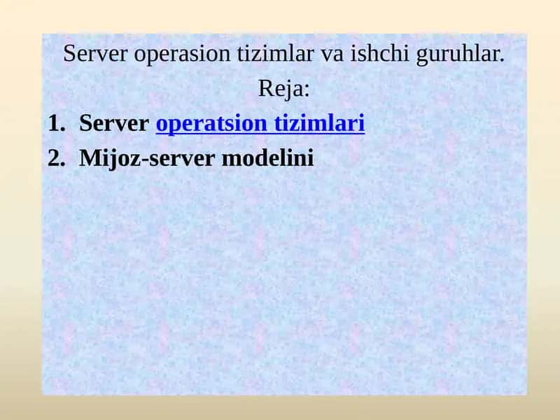 Serveroperatsiontizimlari 1