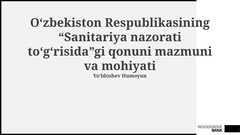 Sanitariya Nazorati Qonunining Asosiy Qoidalari 1