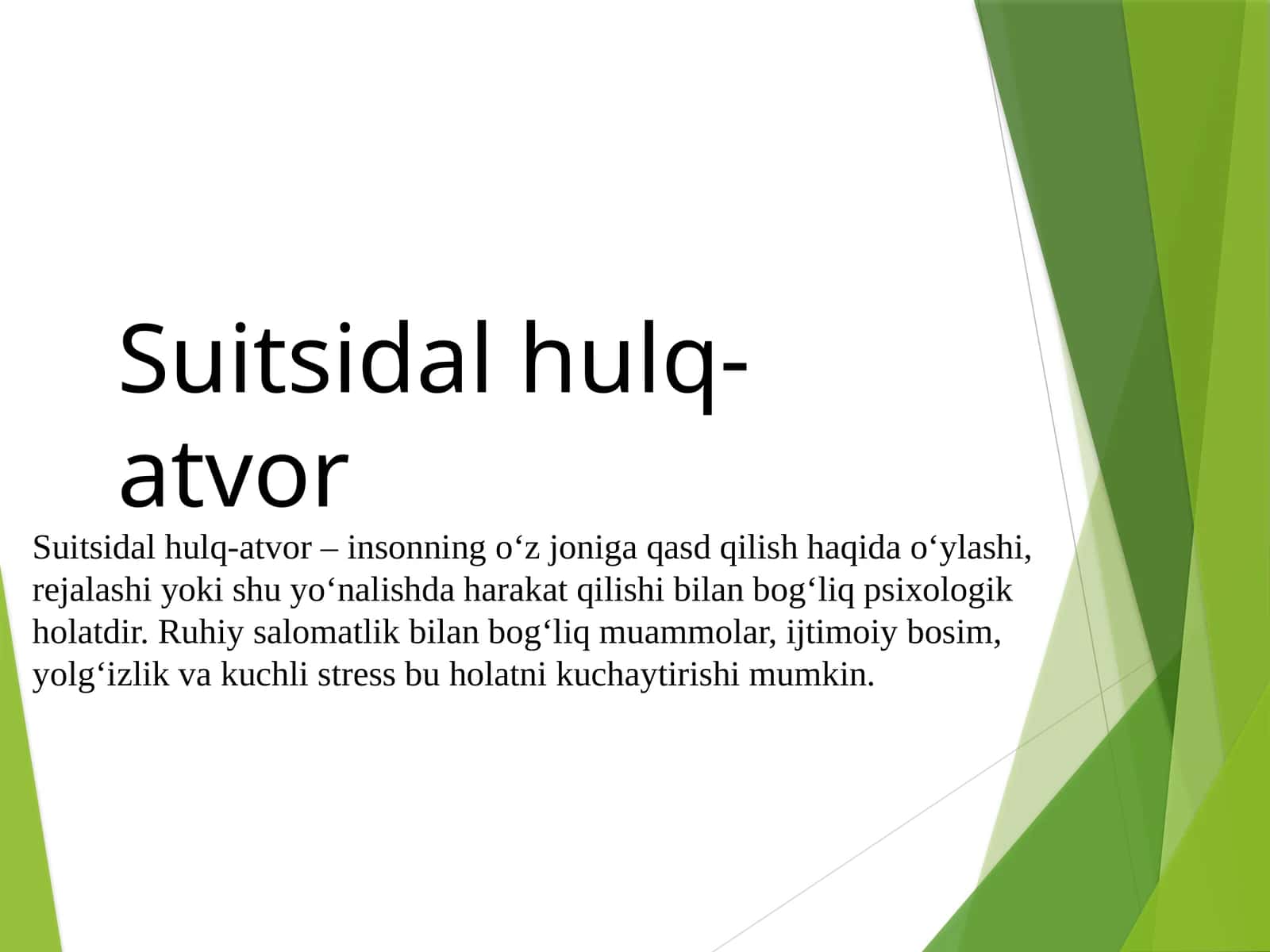 Suitsidal xulq-atvor 1