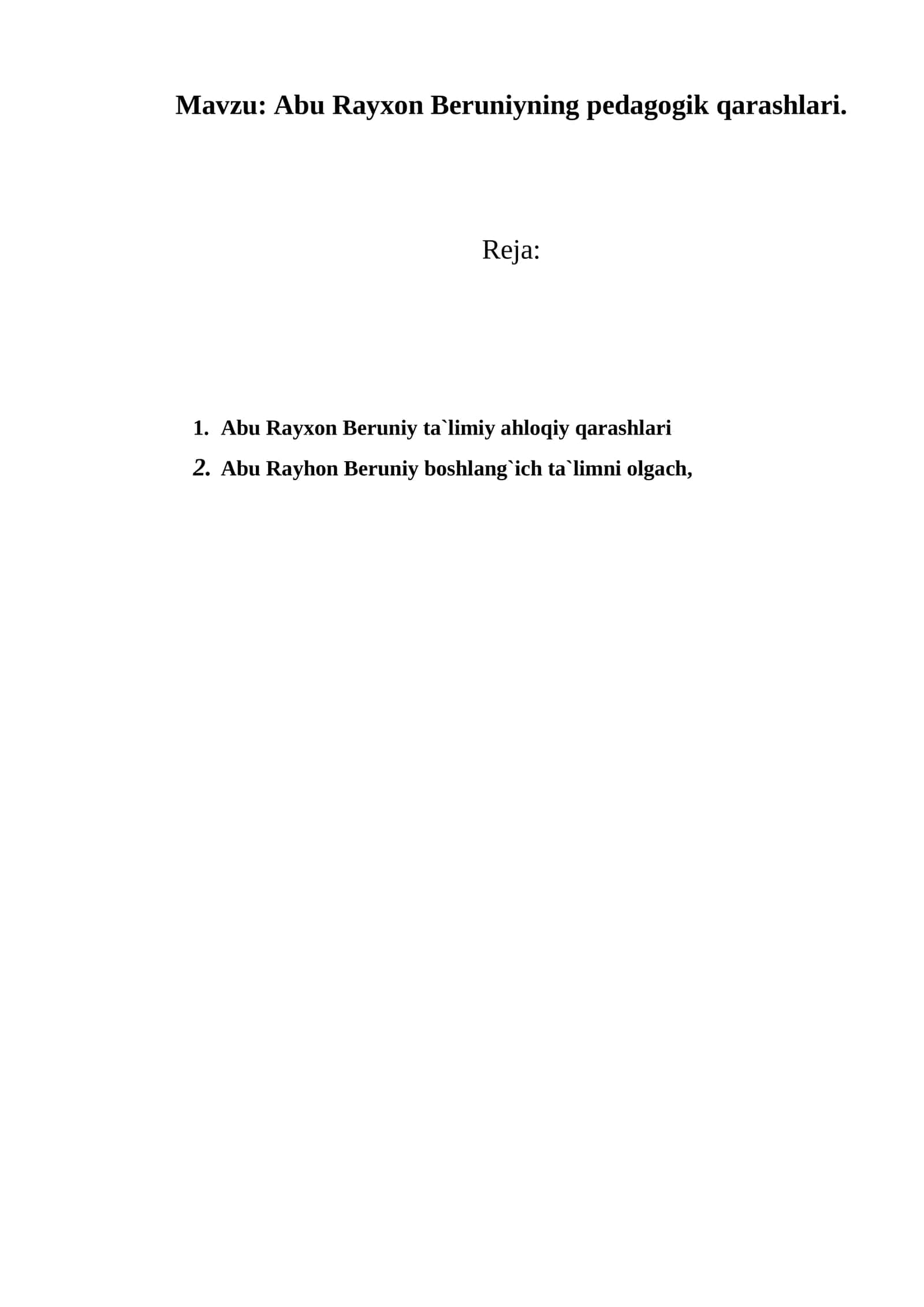 Abu Rayxon Beruniyning pedagogik qarashlari 1