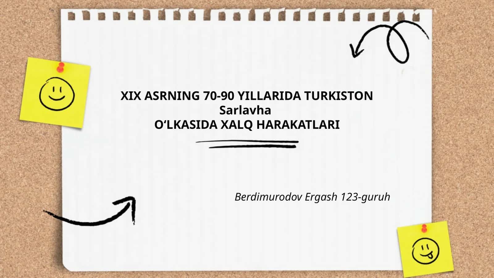 XIX ASRNING 70-90 YILLARIDA TURKISTON Sarlavha OʻLKASIDA XALQ HARAKATLARI 1