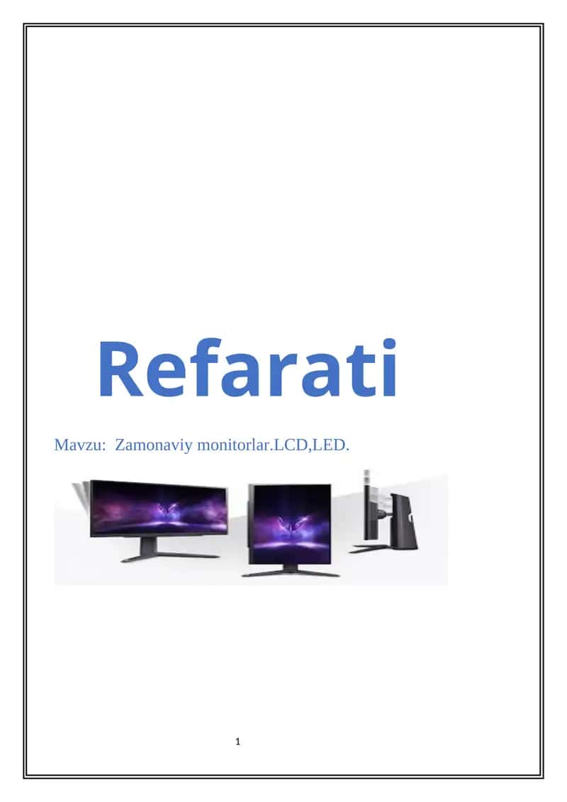 Zamonaviy monitorlar.  LCD,  LED 1