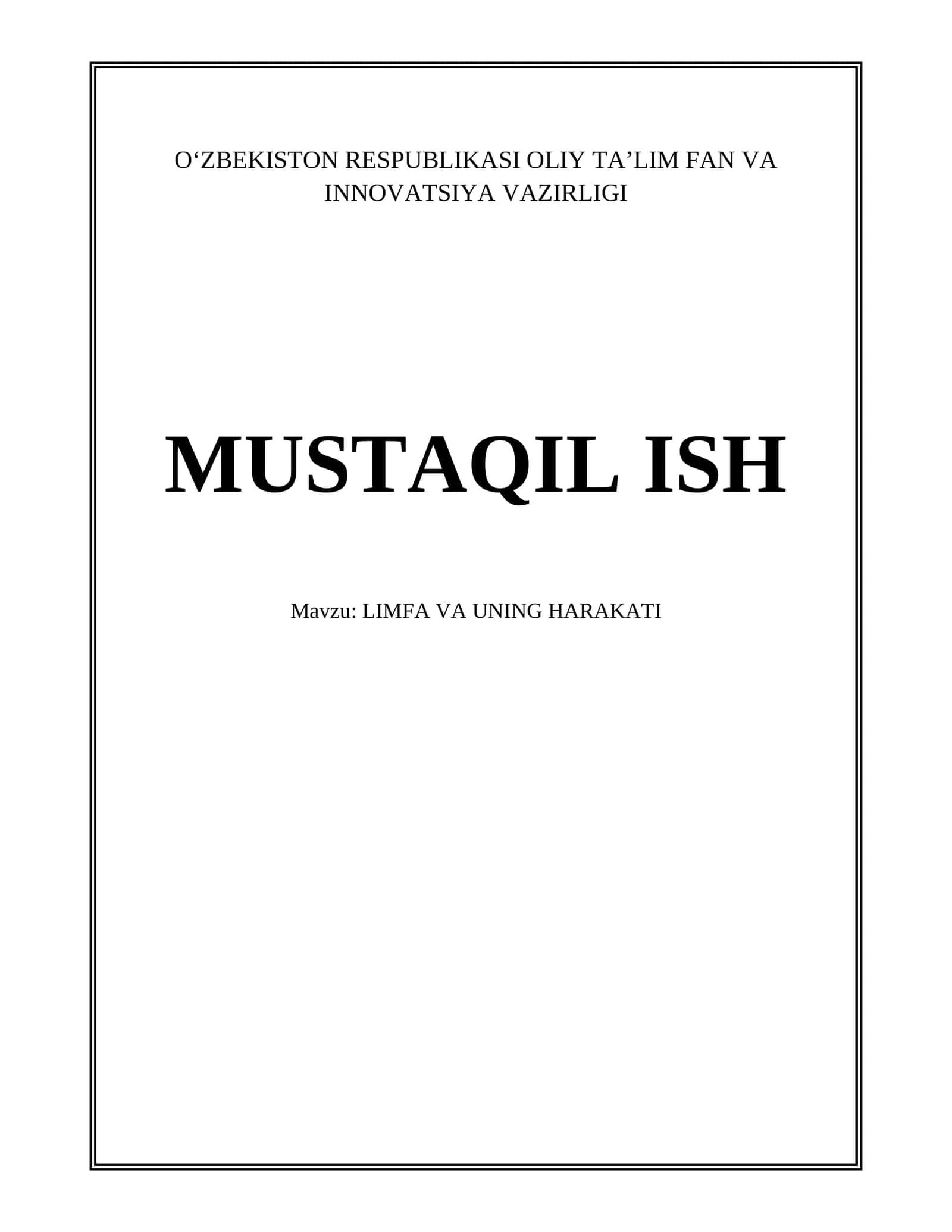 LIMFA VA UNING HARAKATI 1