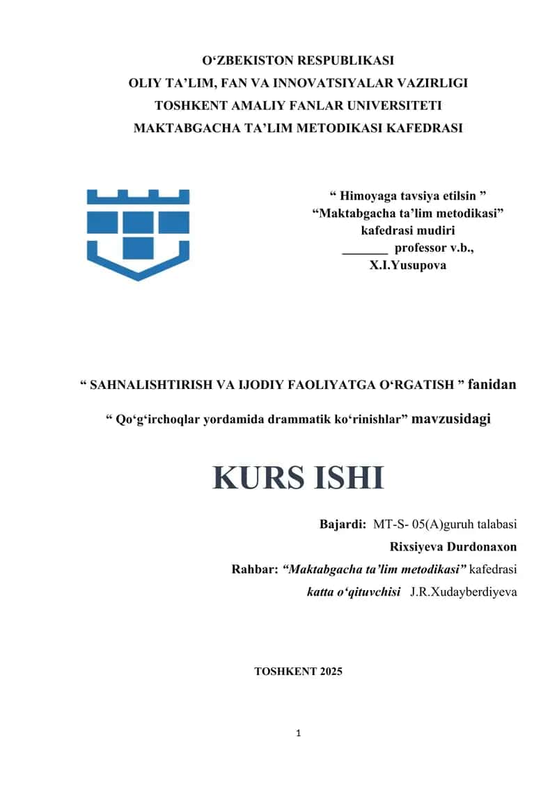 Qoʻgʻirchoqlar yordamida drammatik koʻrinishlar 1