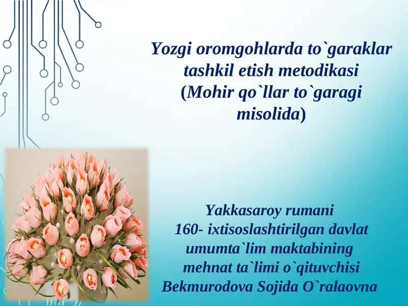 Yozgi oromgohlarda to`garaklar tashkil etish metodikasi 1
