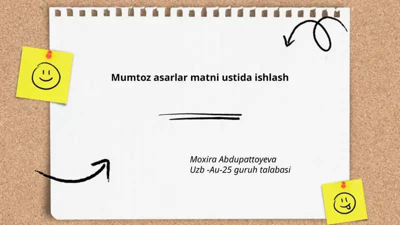 Mumtoz asarlar matni ustida ishlash 1