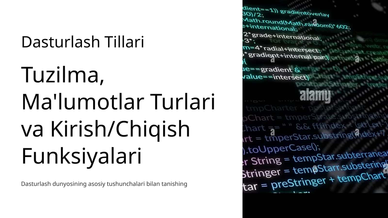 Dasturlash Tillari 1