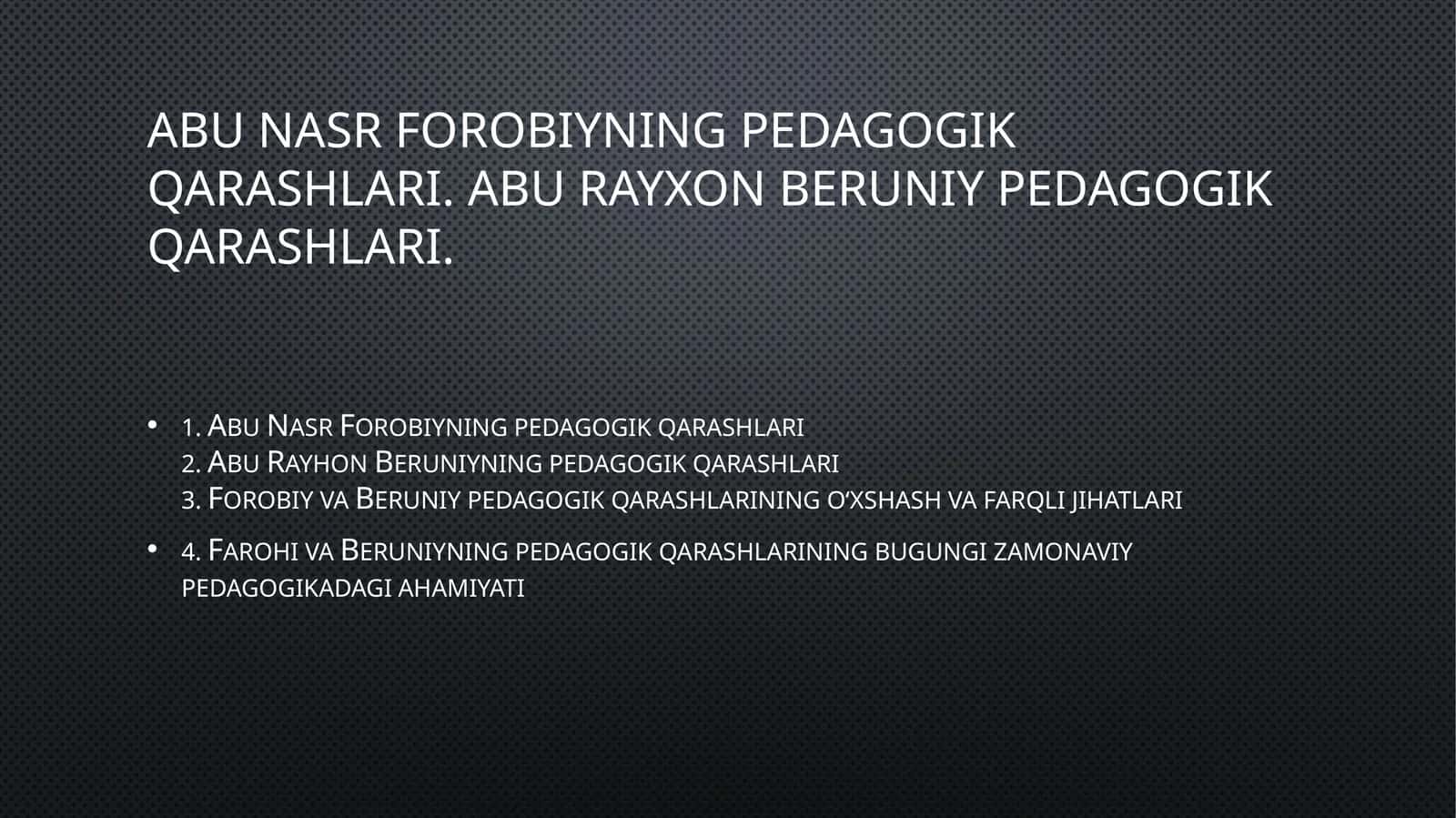 Abu Nasr Forobiyning pedagogik qarashlari 1