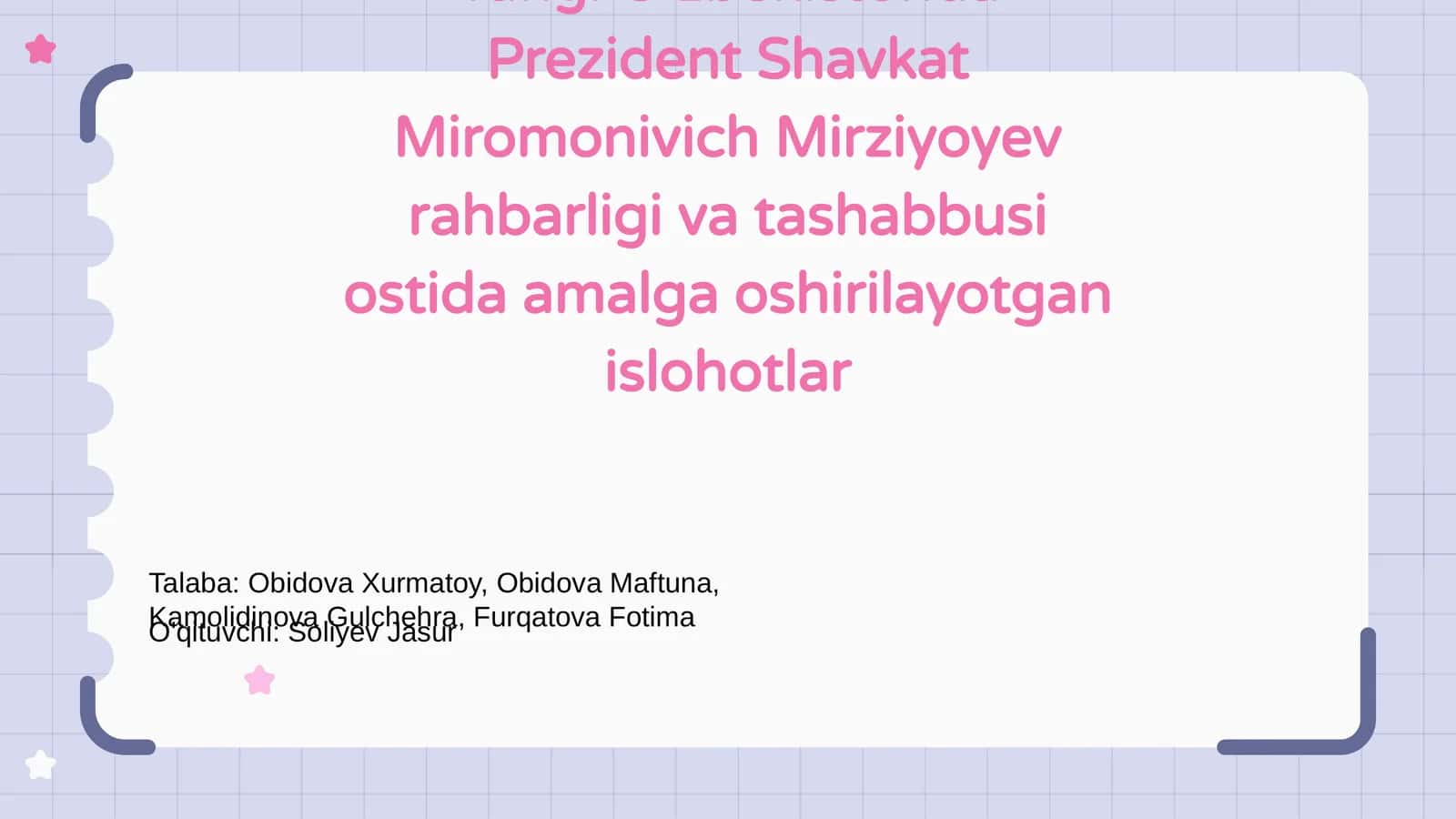 Yangi O'zbekiston: Umidlar va Maqsadlar 1